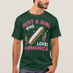 T-shirt Harmonica Music Aime Juste Une Fille Qui Aime Le H