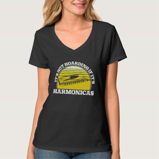 T-shirt Harmonica Not Hoarding If It's Harmonicas Mouth O (Devant)