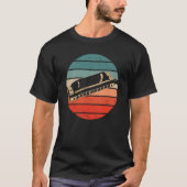T-shirt Harmonica Player Retro Sunset Harp (Devant)