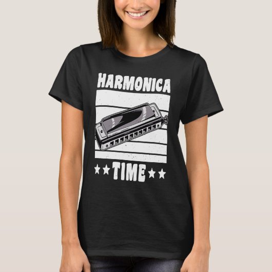 T-shirt Harmonica Vintage Rétro Temps 1 (Devant)
