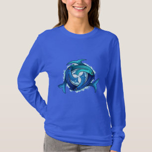 T-shirt Harmonie Aqua : Trinité des poissons entrelacés