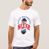 T-shirt Harmonie Barbershop facilement distrait par des ét (Devant)
