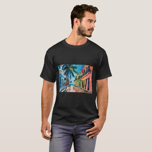 T-shirt Harmonie De La Havane Tropicale - Scène De Rue Ani (Devant entier)