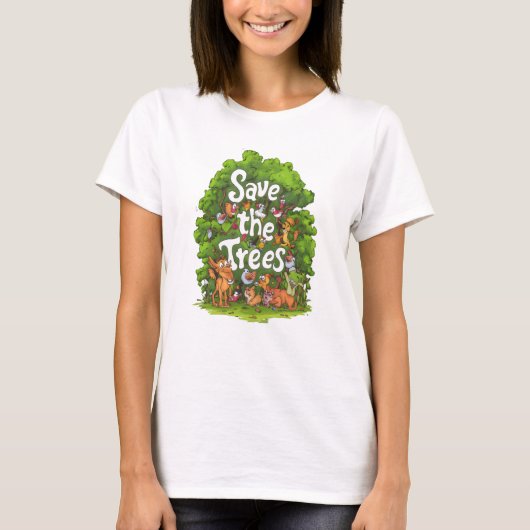 T-shirt Harmonie de la nature : Sauvez les arbres (Devant)