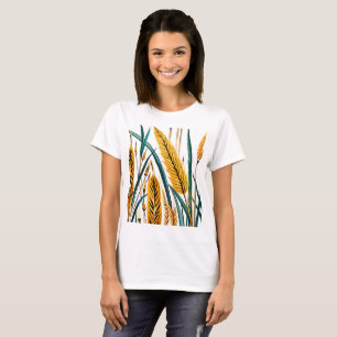 T-shirt Harmonie de la récolte : un motif de blé sur une t