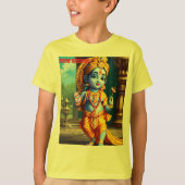 T-shirt : "Harmonie divine : Seigneur Krishna et grâce flo (Devant)
