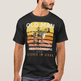 T-shirt Harmonie divine : Vieux Mans grincheux Jésus Tune