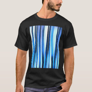 T-shirt Harmonie Et Paix Bleu Rayé Motif Abstrait