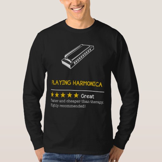 T-shirt Harmoniser avec l'Humour : Harmonica - moins cher, (Devant)
