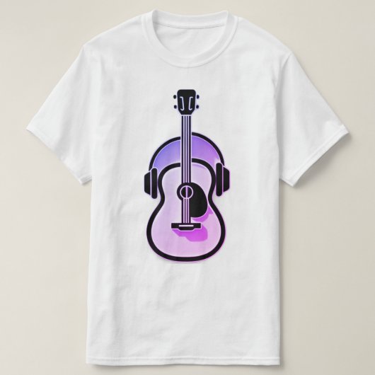 T-shirt Harmony Fusion : Guitare et casque (Design devant)