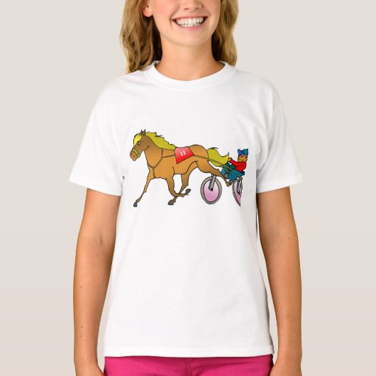 T-shirt Harness Racing Cheval et conducteur (Devant)