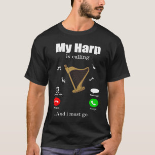 T-shirt Harp Instrument Strums Plucks Pédales Tunes