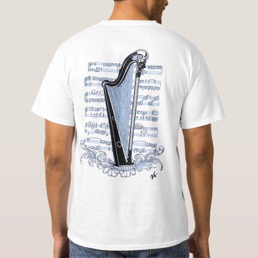 T-shirt harpe sur partition (Dos)