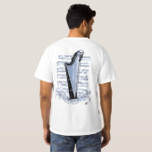 T-shirt harpe sur partition (Dos entier)