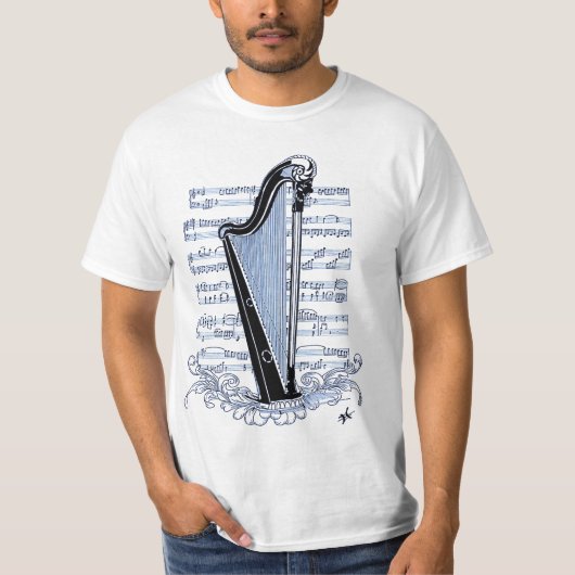 T-shirt harpe sur partition (Devant)