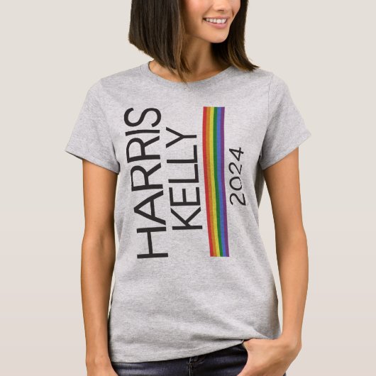 T-shirt Harris Kelly 2024 drapeau de la Fierté arc-en-ciel (Devant)