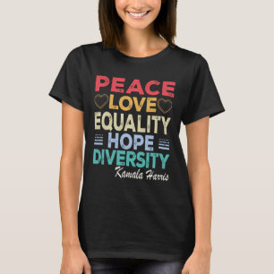 T-shirt Harris Peace Love Equality Hope Diversity Retro