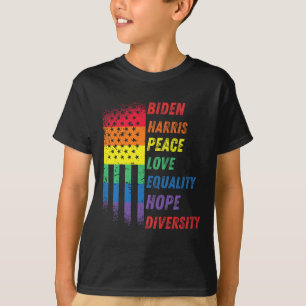 T-shirt Harris Rainbow American Flag Novelty Tee Inaugurat