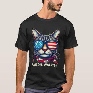 T-shirt Harris Walz 2024 Funny Cat Election Kamala Harris