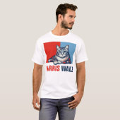 T-shirt Harris Walz 2024 Manifestement Red Blue Cat (Devant entier)