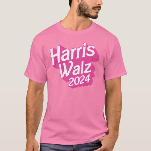 T-shirt Harris Walz 2024 Pink (Devant)