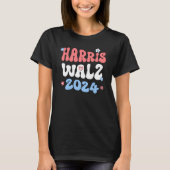 T-shirt Harris Walz 2024 Retro Hippie Style (Devant)