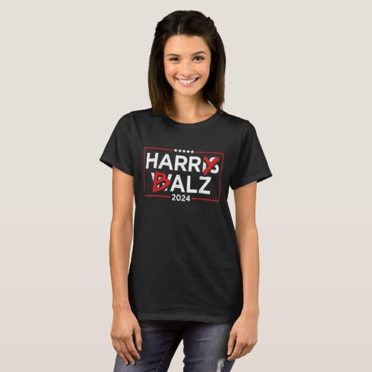 T-shirt Harris Walz 24 Harry Balz 2024 Meme Democratics (Devant entier)