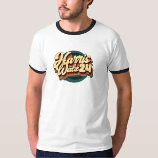T-shirt Harris Walz 24 Retro Ringer