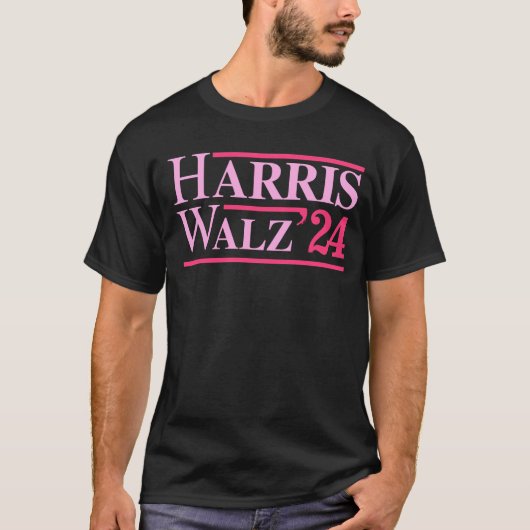 T-shirt Harris Walz 24 Rose (Devant)