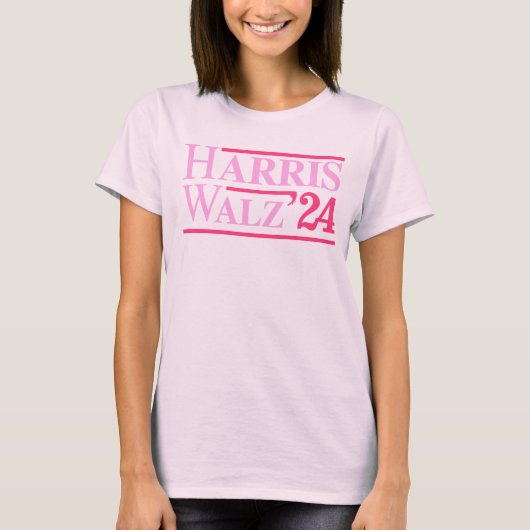 T-shirt Harris Walz 24 Rose (Devant)