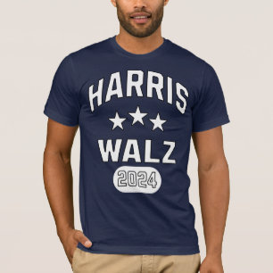 T-shirt Harris Walz Patriotic College Style Preppy