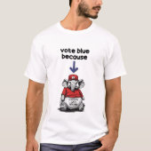 T-shirt Harris/Walz, vote bleu, éléphant bizarre, élection (Devant)