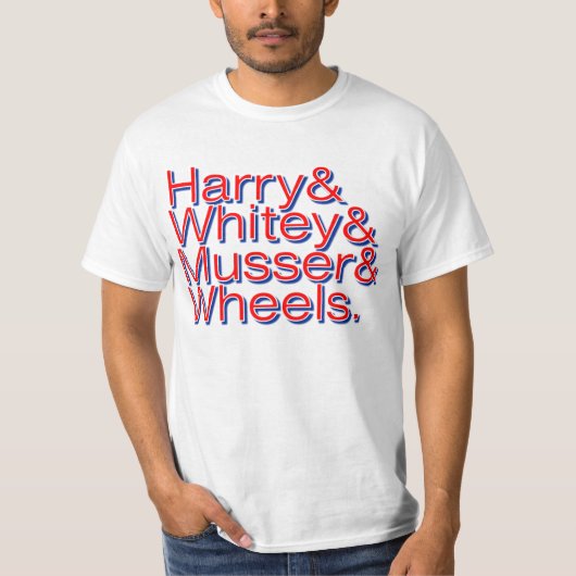 T-shirt Harry et Whitey et Musser et chemise de roues (Devant)