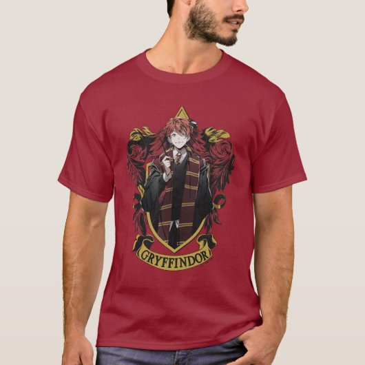 T-shirt HARRY POTTER™ | Anime Ron Weasley House Crest (Devant)