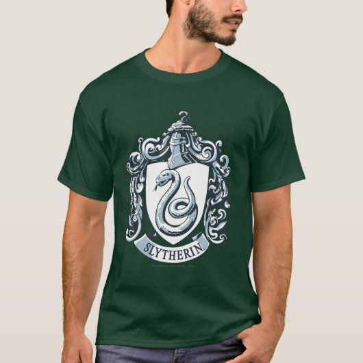 T-shirt Harry Potter | Blason de Serpentard - Bleu Glace (Devant)