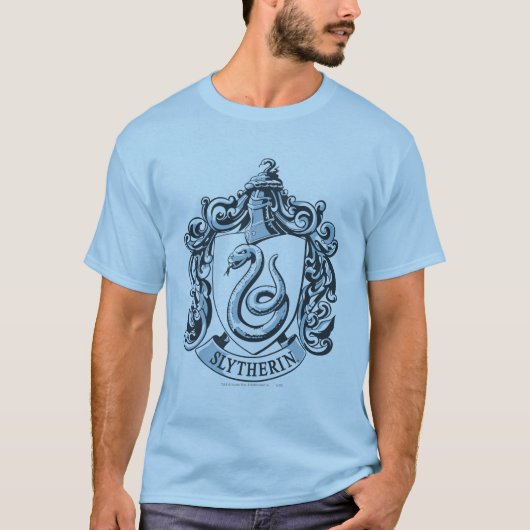 T-shirt Harry Potter | Blason de Serpentard - Bleu Glace (Devant)