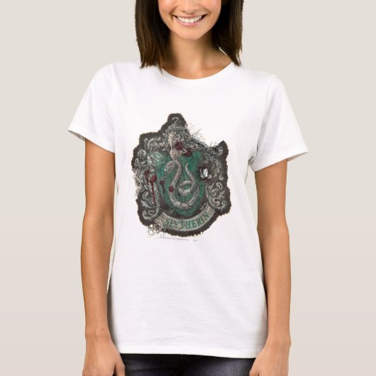 T-shirt Harry Potter | Blason de Serpentard - Vintage (Devant)