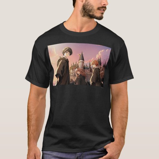 T-shirt HARRY POTTER™ Hermione & Ron HOGWARTS™ Scène d'Ani (Devant)