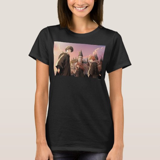 T-shirt HARRY POTTER™ Hermione & Ron HOGWARTS™ Scène d'ani (Devant)