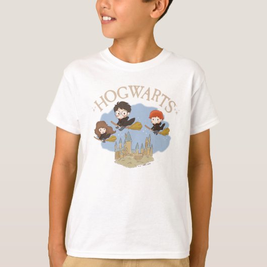 T-shirt HARRY POTTER™, Hermione, & Ron survolent HOGWARTS™ (Devant)