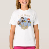 T-shirt HARRY POTTER™, Hermione, & Ron survolent HOGWARTS™ (Devant)