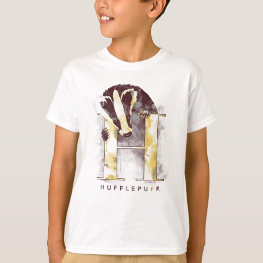 T-shirt Harry Potter | HUFFLEPUFF™ Blaireau Aquarelle (Devant)