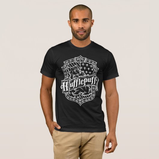 T-shirt HARRY POTTER™ HUFFLEPUFF™ Line Art Crest (Devant entier)