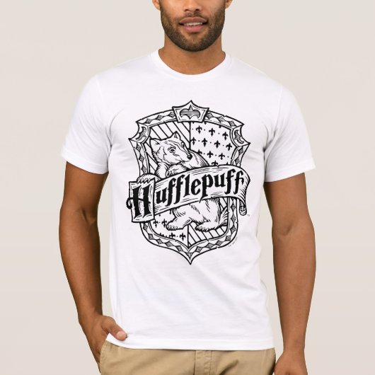 T-shirt HARRY POTTER™ HUFFLEPUFF™ Line Art Crest (Devant)