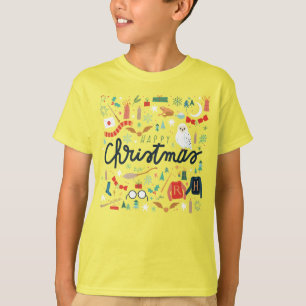T-shirt Harry Potter   Joyeux Noël avec des icônes festive