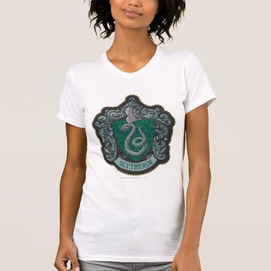 T-shirt Harry Potter | Retro Mighty Blason de Serpentard (Devant)