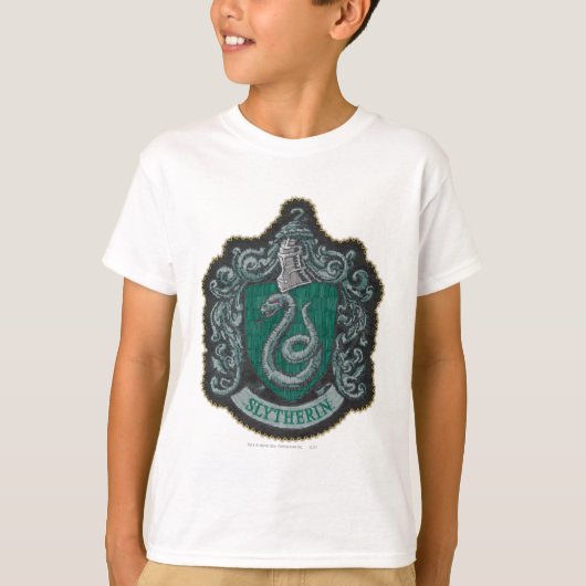 T-shirt Harry Potter | Retro Mighty Slytherin Crest (Devant)