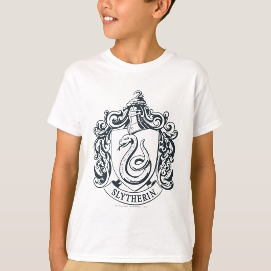 T-shirt Harry Potter | Slytherin Crest - noir et blanc (Devant)