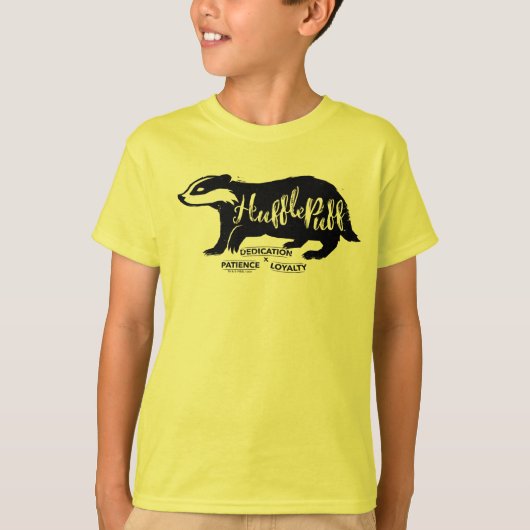 T-shirt Harry Potter | Typographie de silhouette HUFLEPUFF (Devant)
