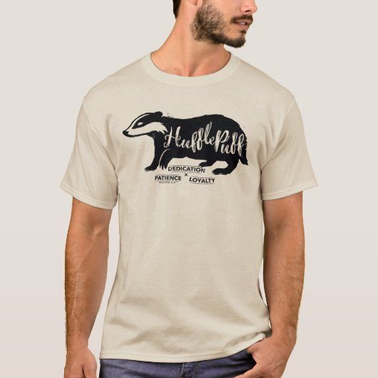 T-shirt Harry Potter | Typographie de silhouette HUFLEPUFF (Devant)